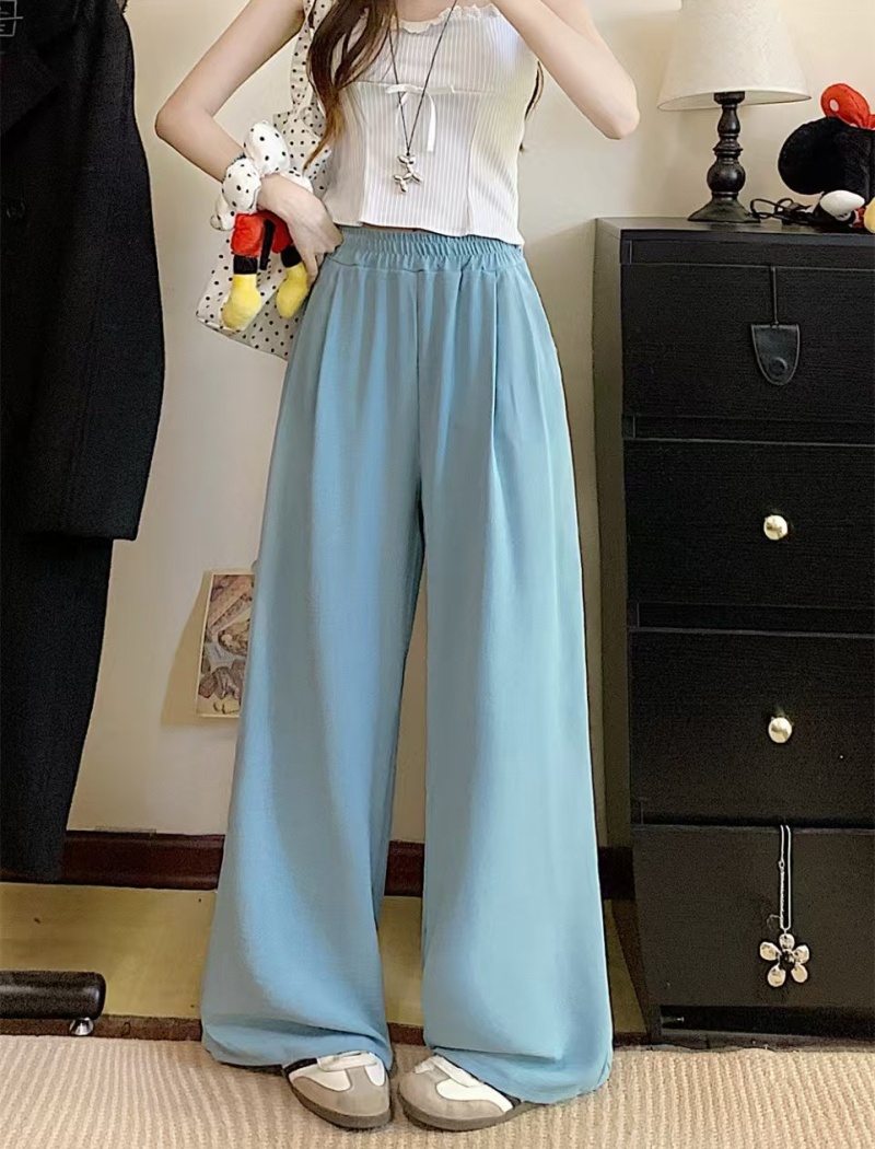 Elastic band loose long pants all-match wide leg pants