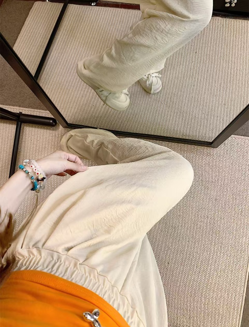 Elastic band loose long pants all-match wide leg pants
