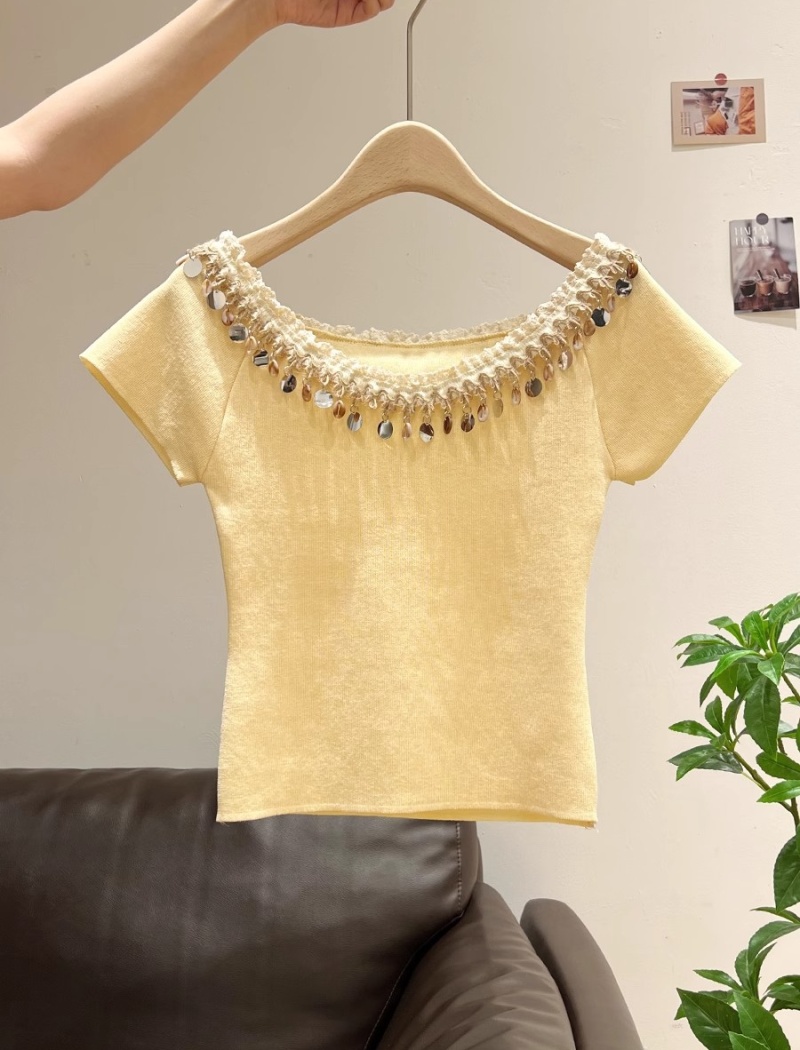Knitted summer spicegirl temperament slim tops