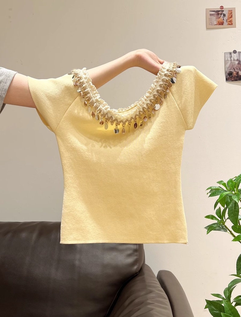 Knitted summer spicegirl temperament slim tops