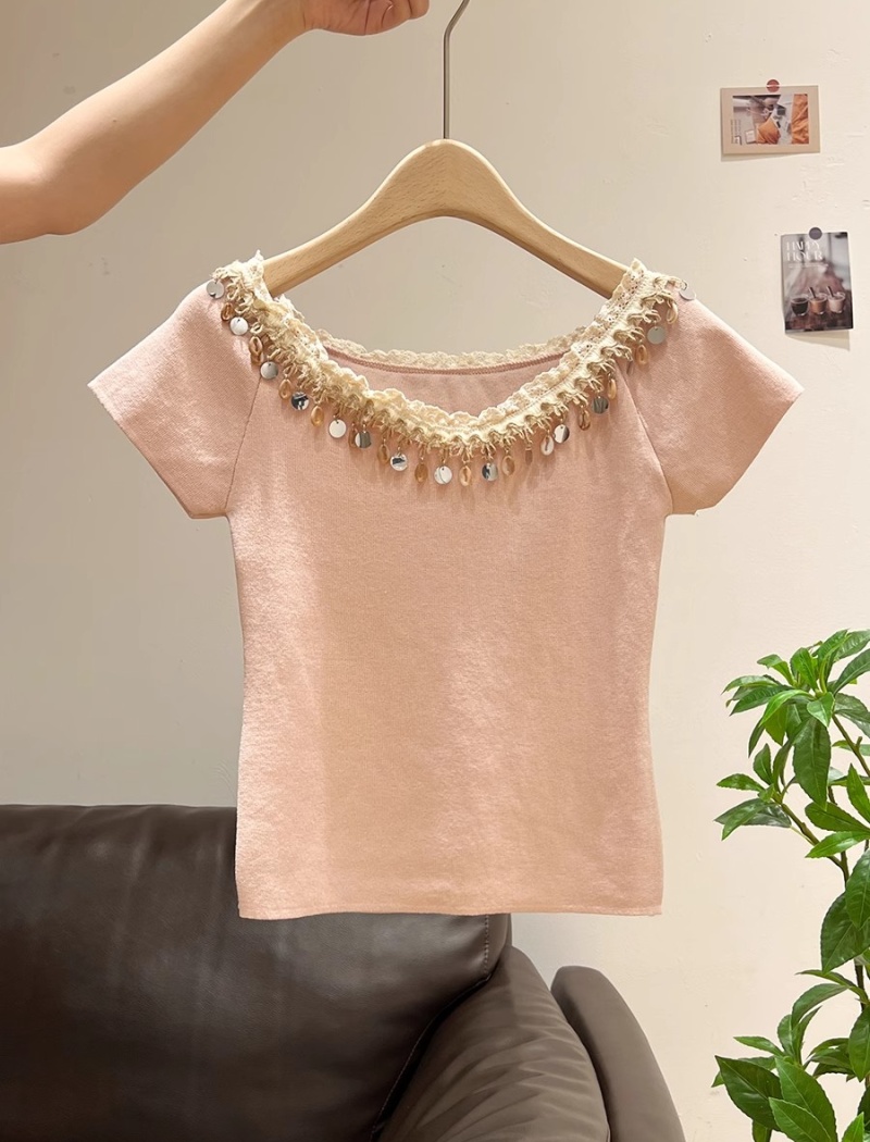 Knitted summer spicegirl temperament slim tops