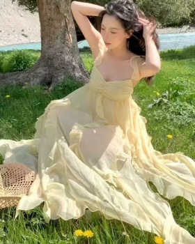 Sweet vacation long dress romantic summer dress for women
