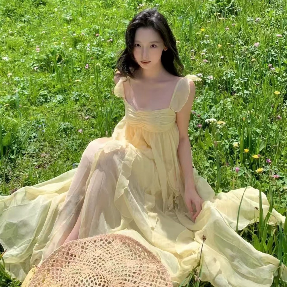 Sweet vacation long dress romantic summer dress for women