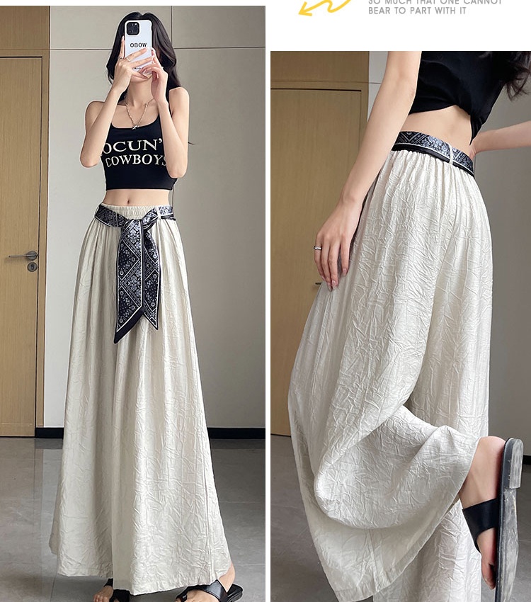 High waist big culottes thin wide leg pants for women