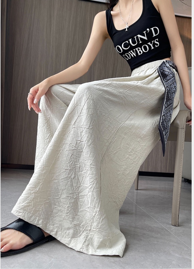 High waist big culottes thin wide leg pants for women