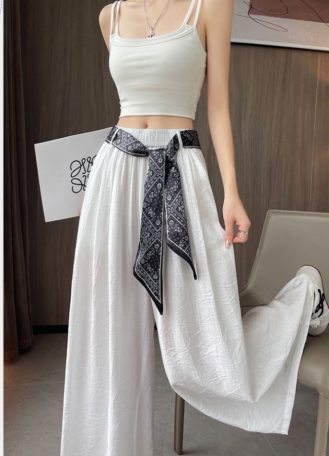 High waist big culottes thin wide leg pants for women