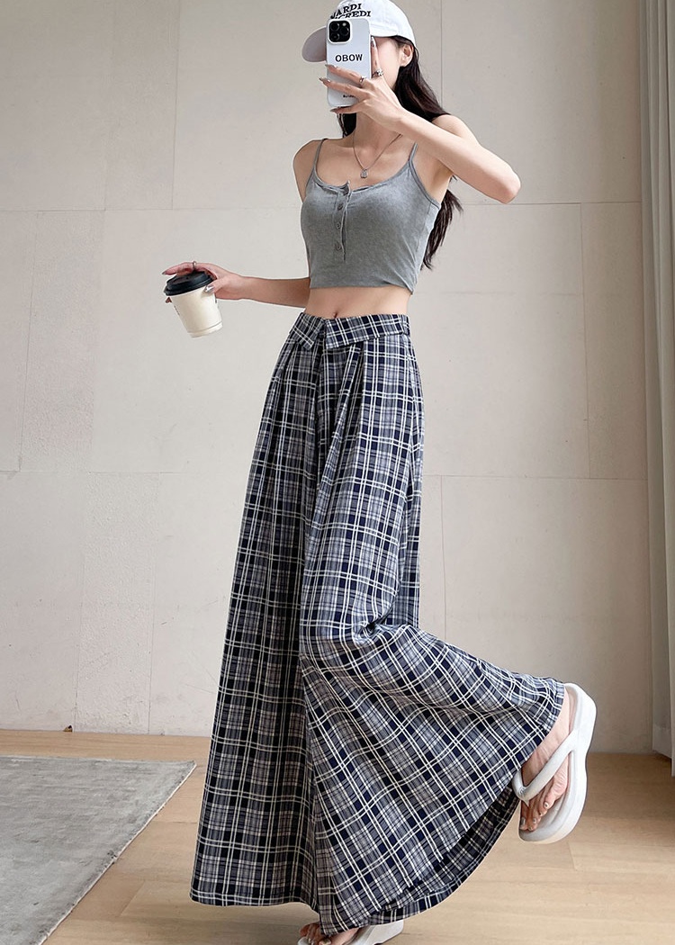 Casual straight wide leg pants retro suit pants for women