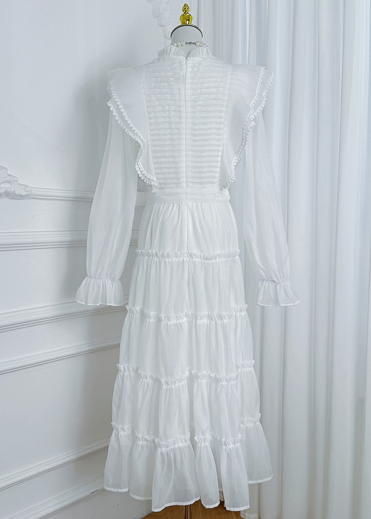 Temperament large yard pinched waist chouzhe dress