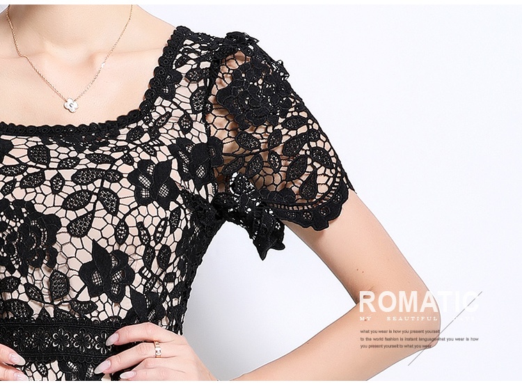 Ladies splice elegant gauze France style long dress