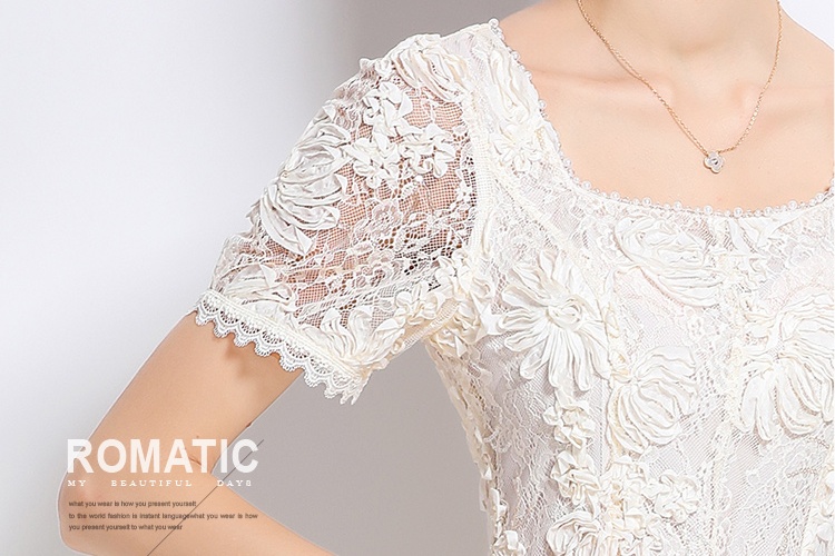 Hollow patterns embroidery temperament beading dress