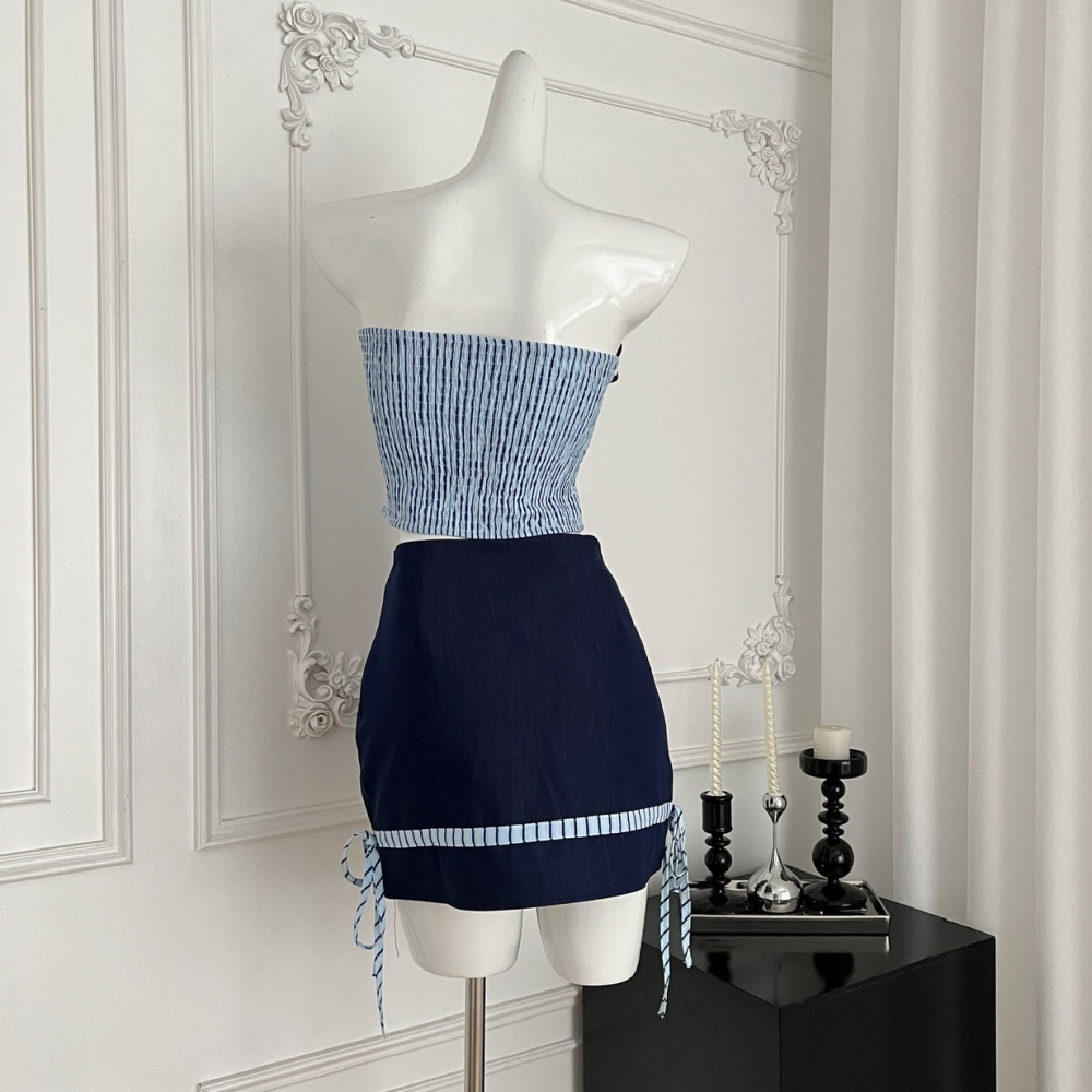 Sling stripe skirt spicegirl package hip cosplay a set