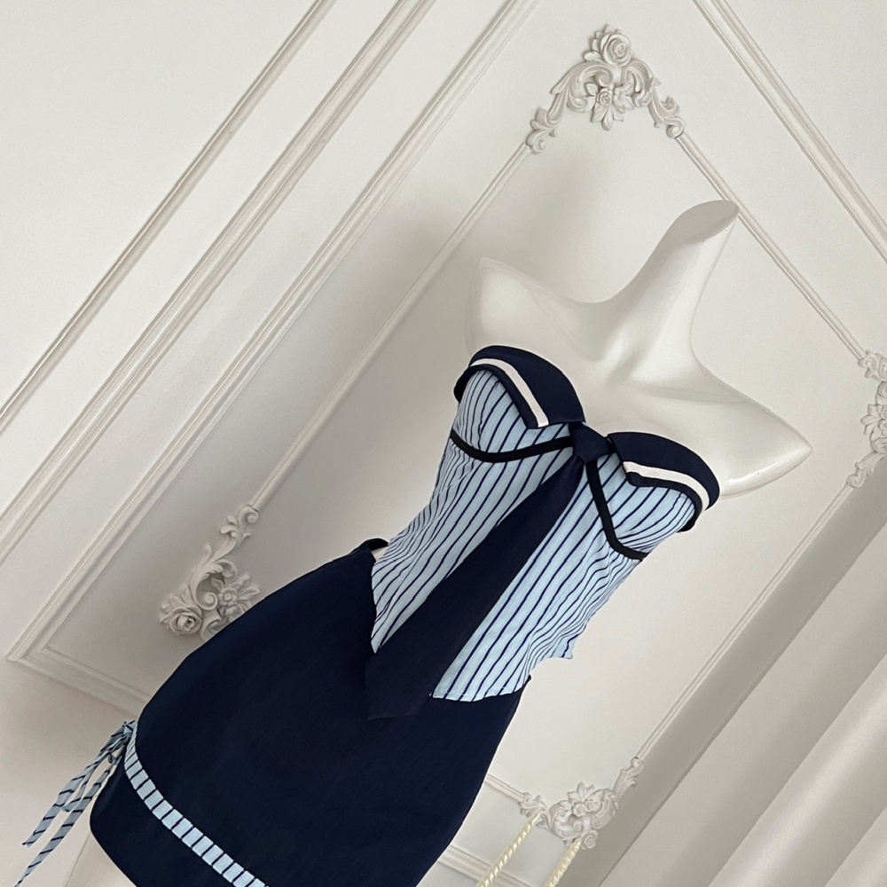 Sling stripe skirt spicegirl package hip cosplay a set