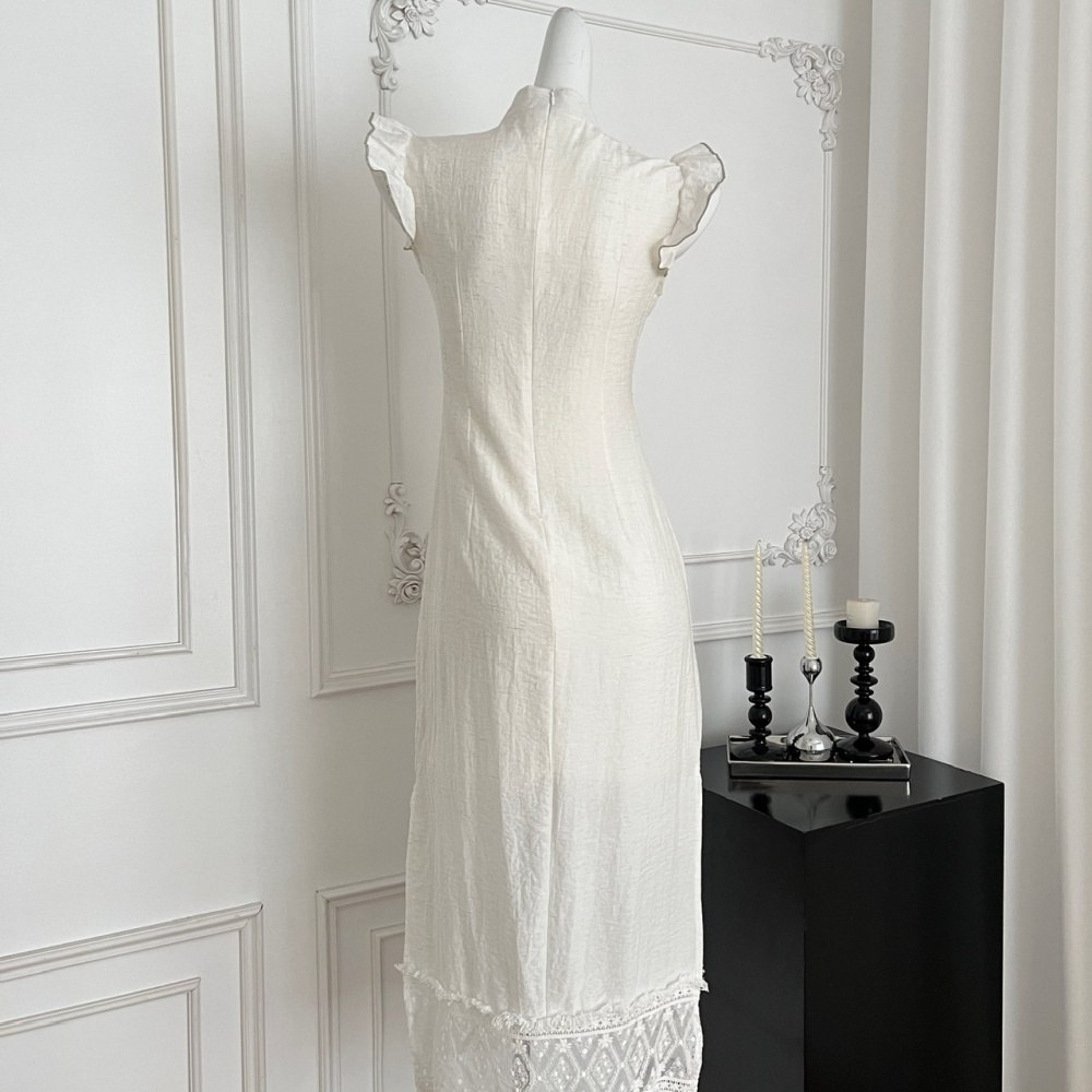 Chinese style cheongsam embroidered dress for women