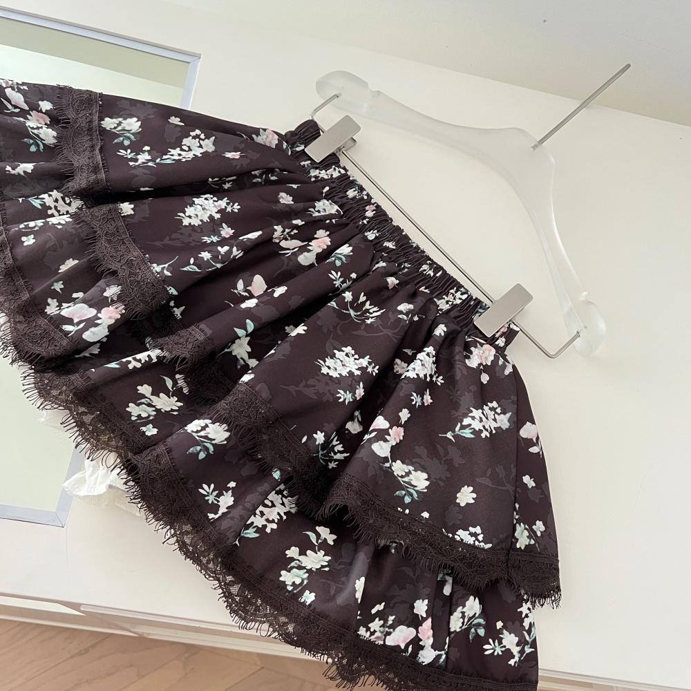 Slim niche short short skirt summer lace tops a set