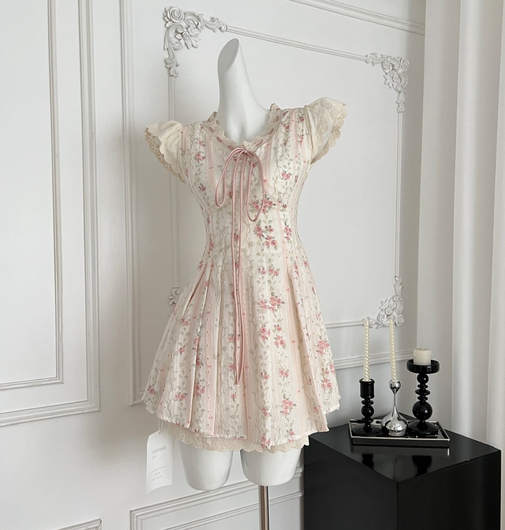 Sweet style maiden summer boats sleeve dress