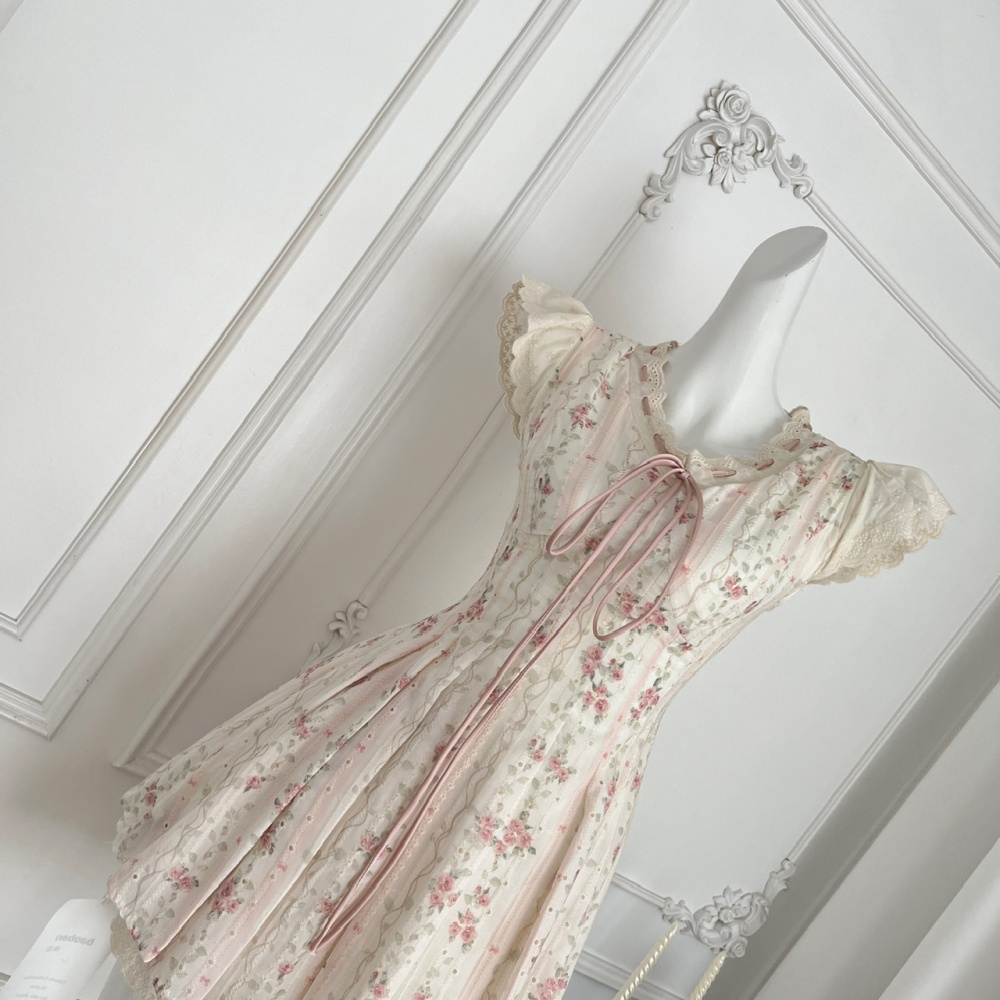 Sweet style maiden summer boats sleeve dress