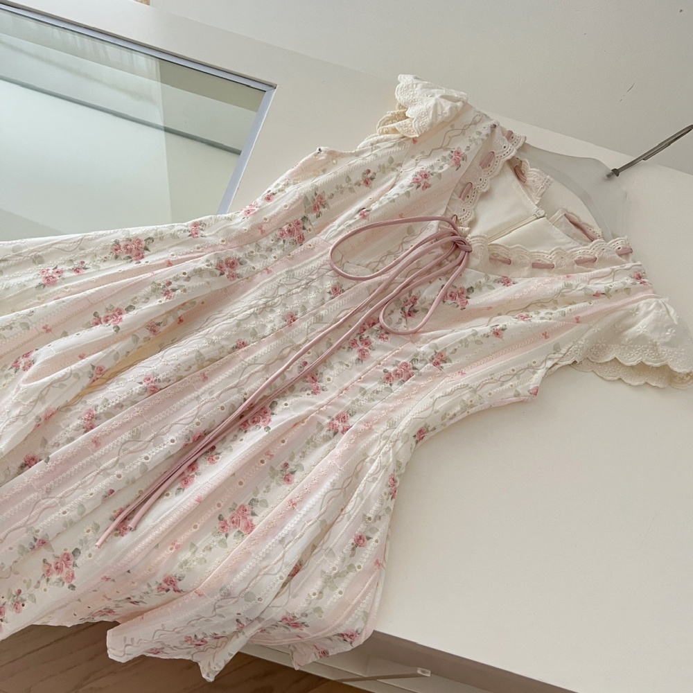 Sweet style maiden summer boats sleeve dress
