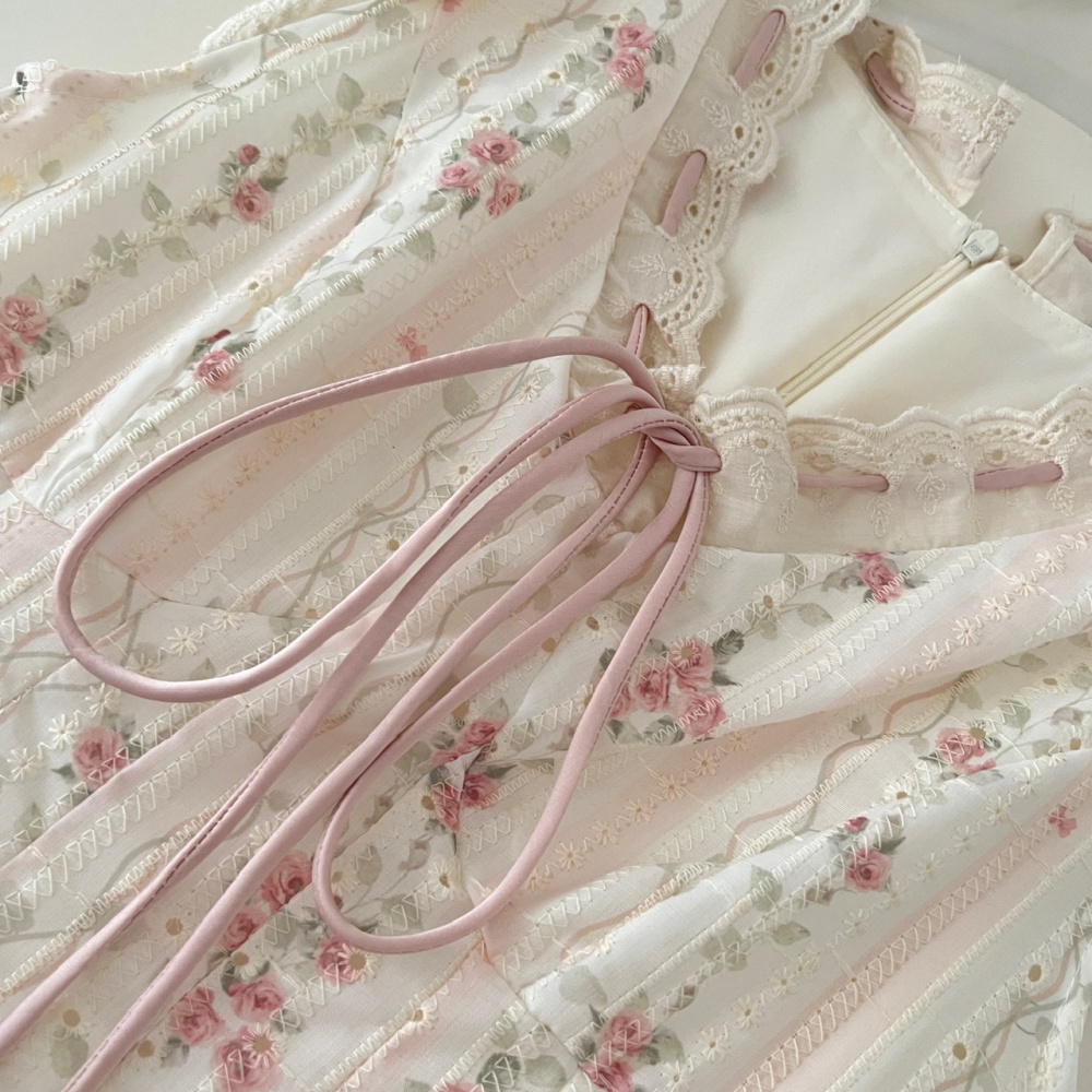 Sweet style maiden summer boats sleeve dress