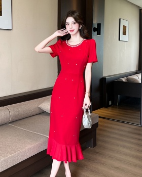 Slim fashion dress summer package hip long dress