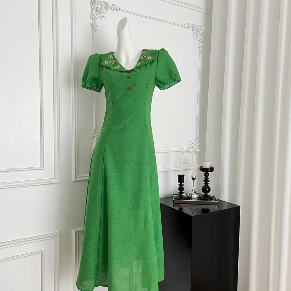France style retro long dress slim summer dress for women