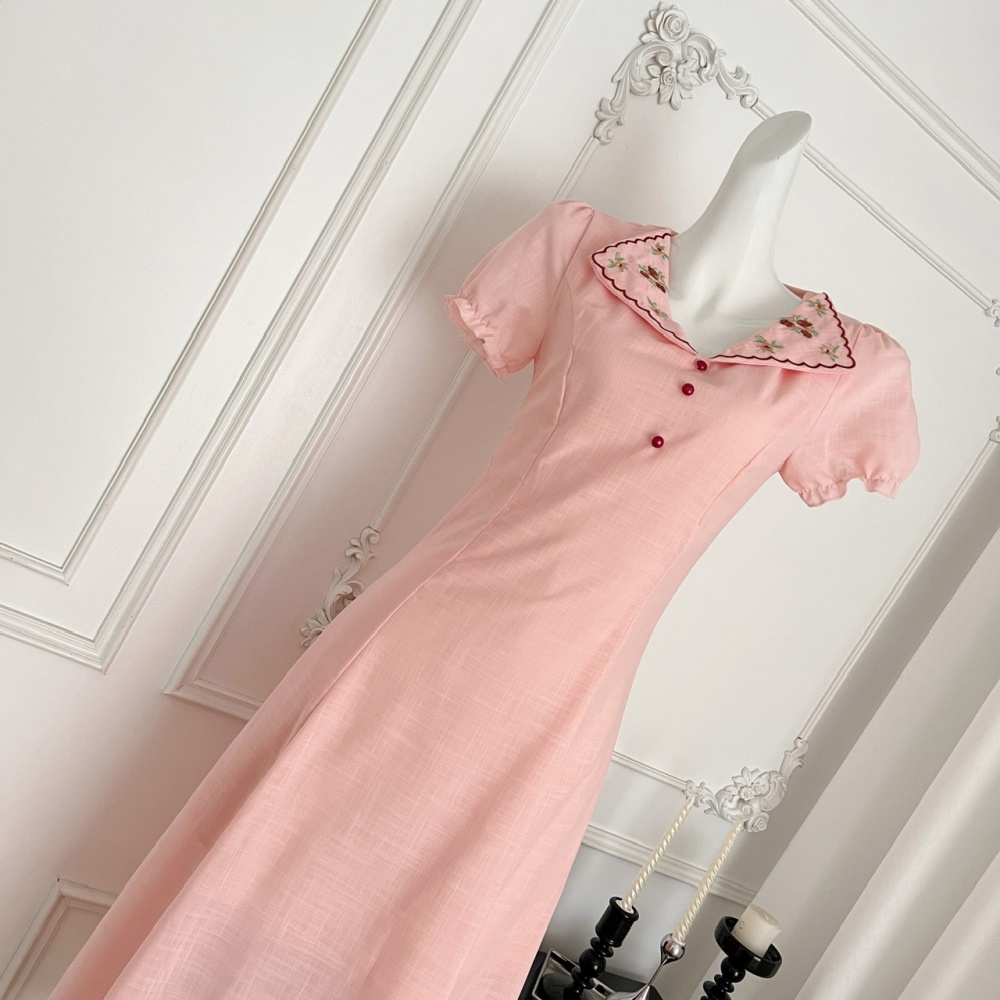 France style retro long dress slim summer dress for women