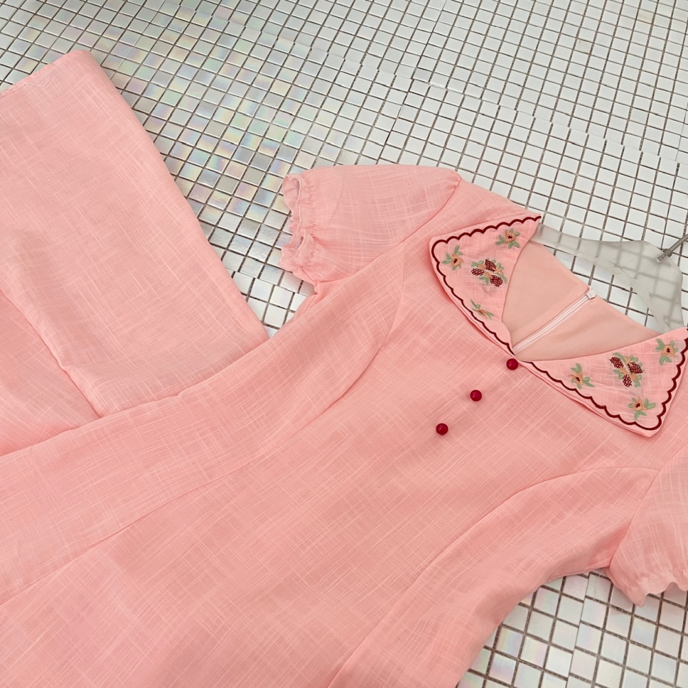 France style retro long dress slim summer dress for women