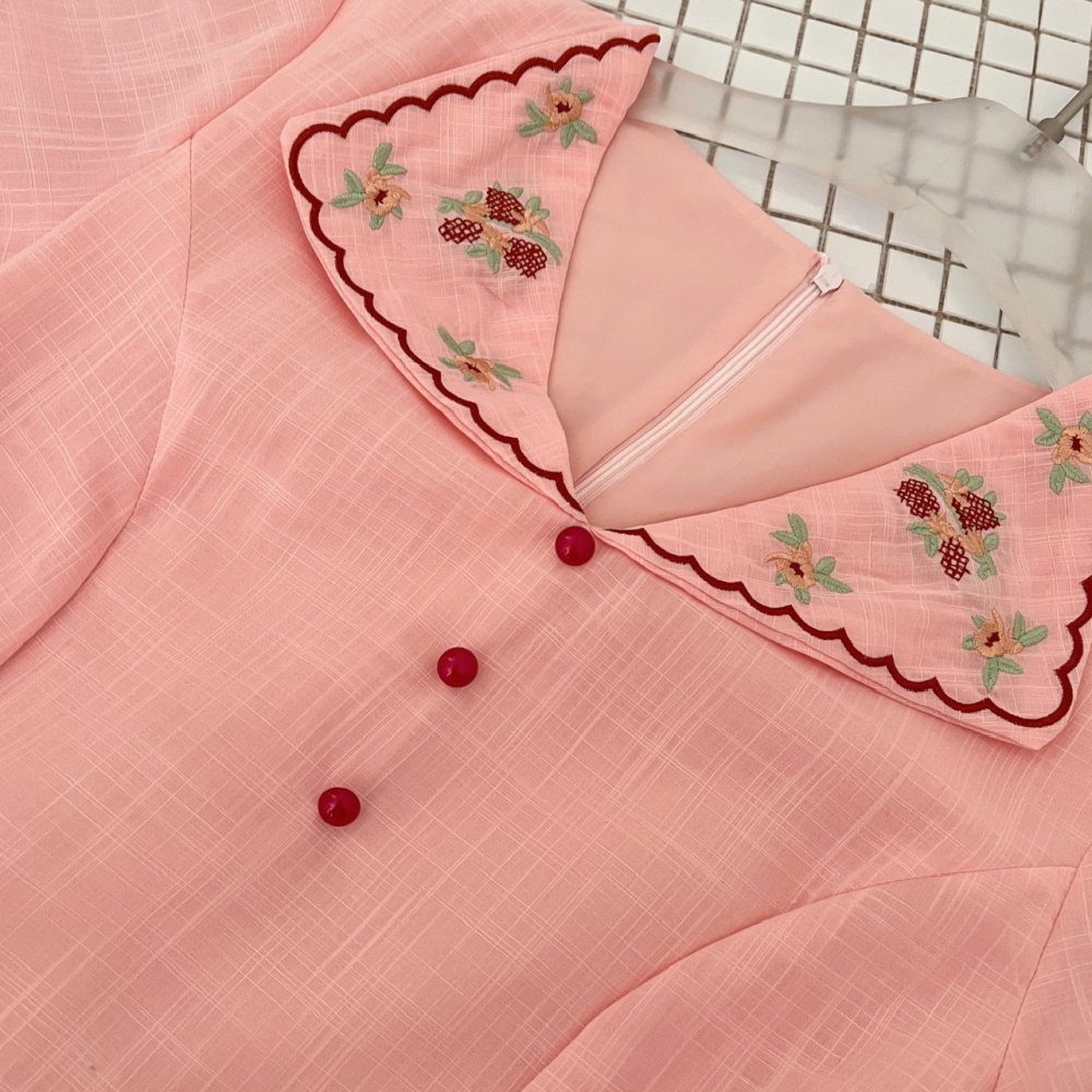 France style retro long dress slim summer dress for women