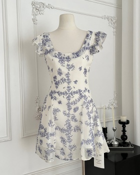 Floral pinched waist summer dress for women