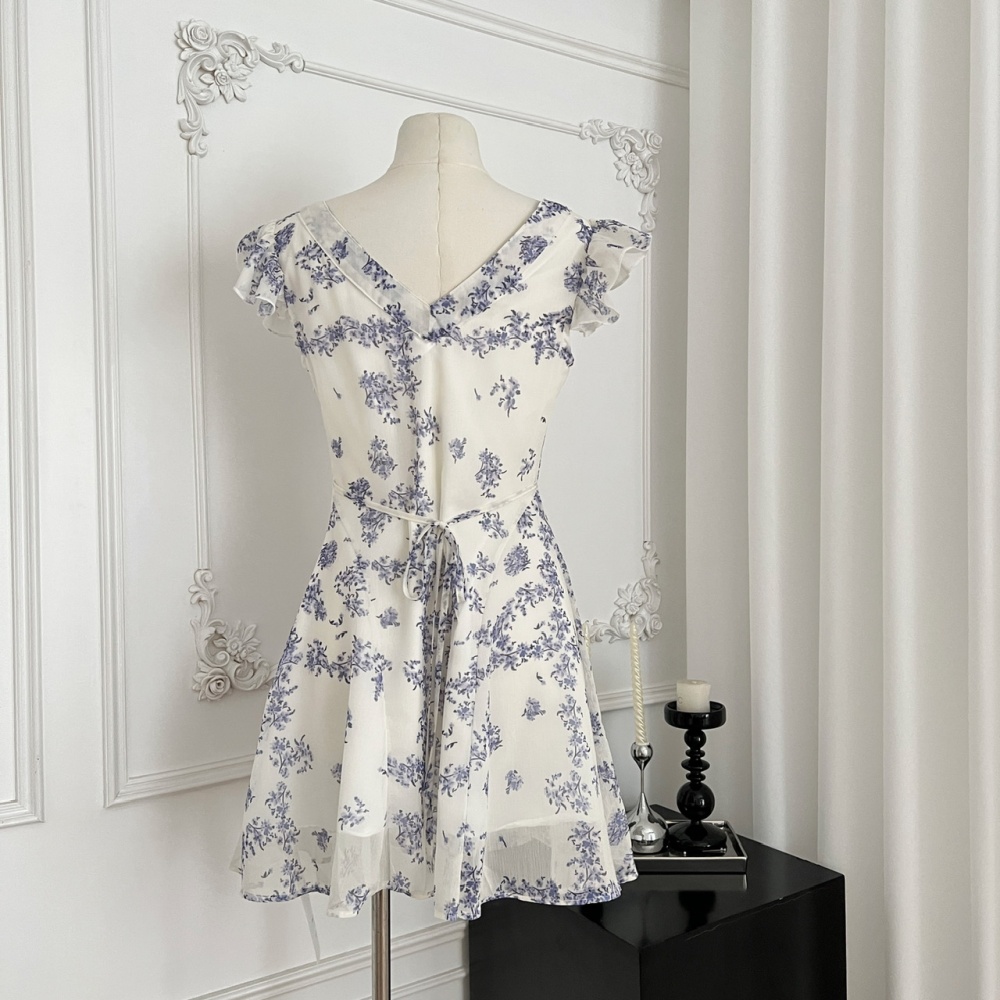 Floral pinched waist summer dress for women
