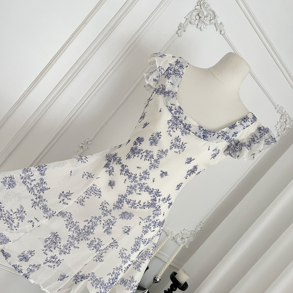 Floral pinched waist summer dress for women