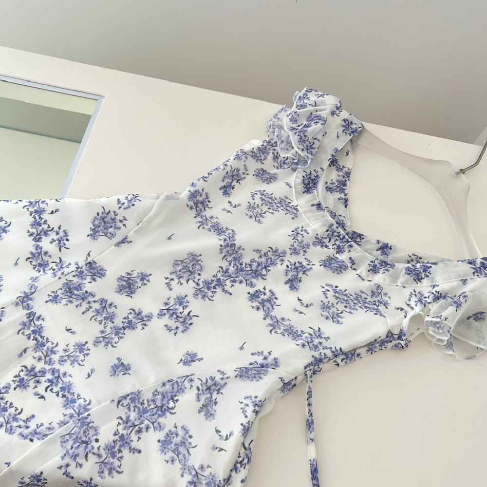 Floral pinched waist summer dress for women