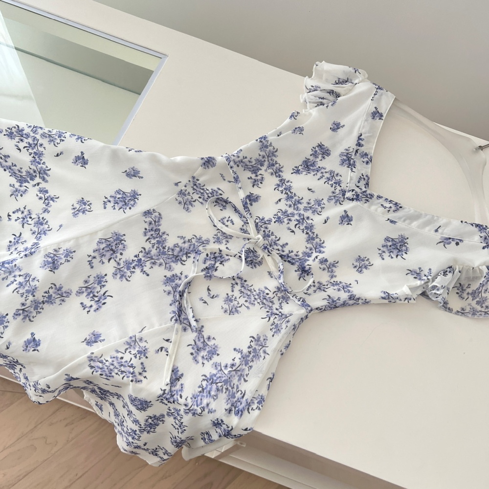 Floral pinched waist summer dress for women