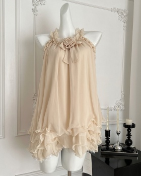 Summer Korean style sleeveless swan dress for women