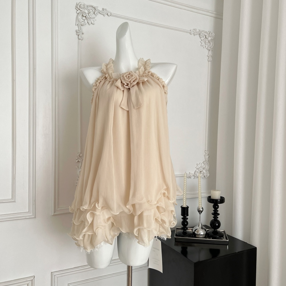 Summer Korean style sleeveless swan dress for women