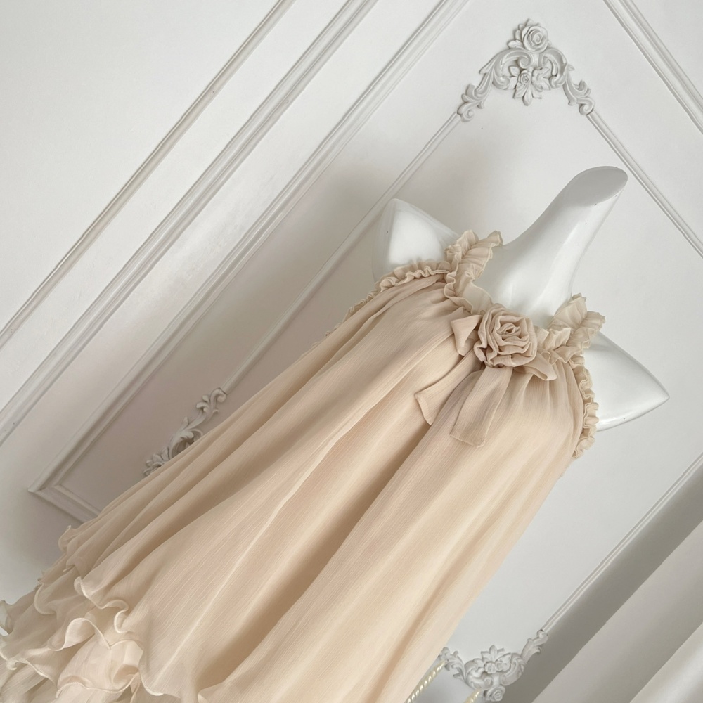 Summer Korean style sleeveless swan dress for women