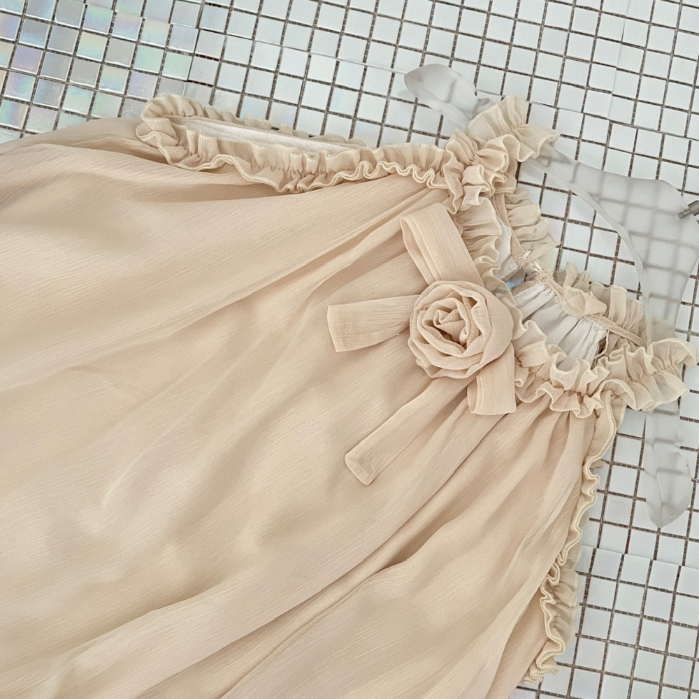Summer Korean style sleeveless swan dress for women