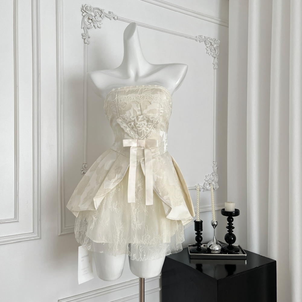 Jacquard wrapped chest sling sweet dress