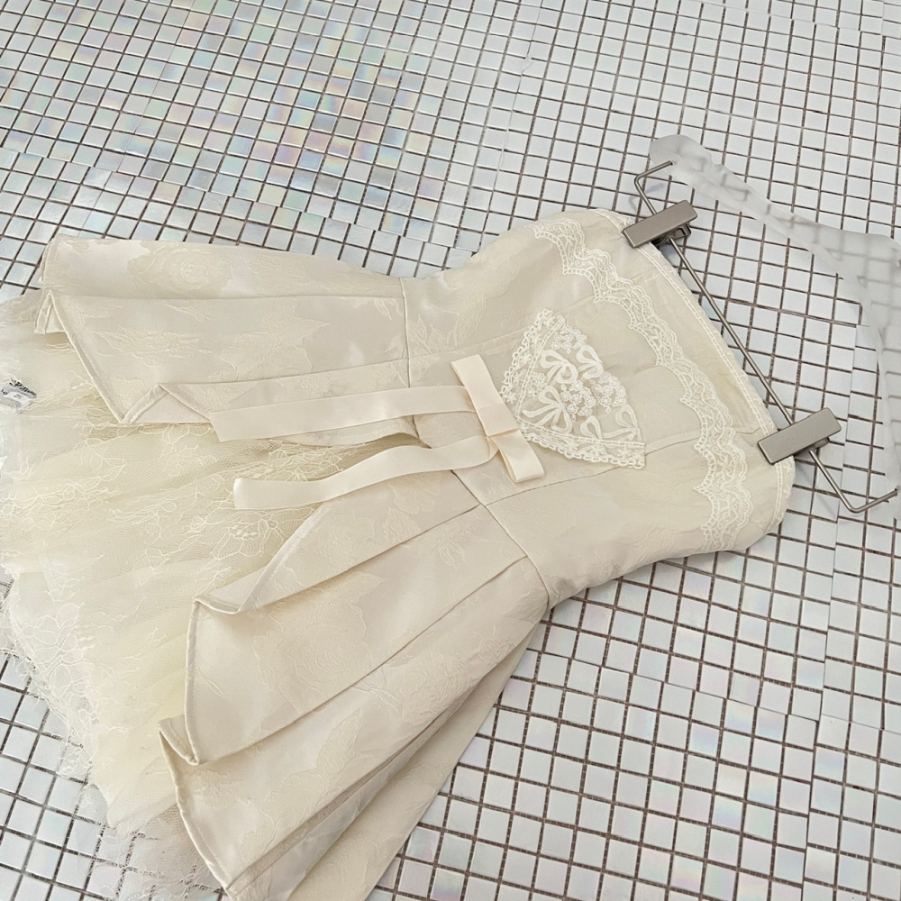 Jacquard wrapped chest sling sweet dress