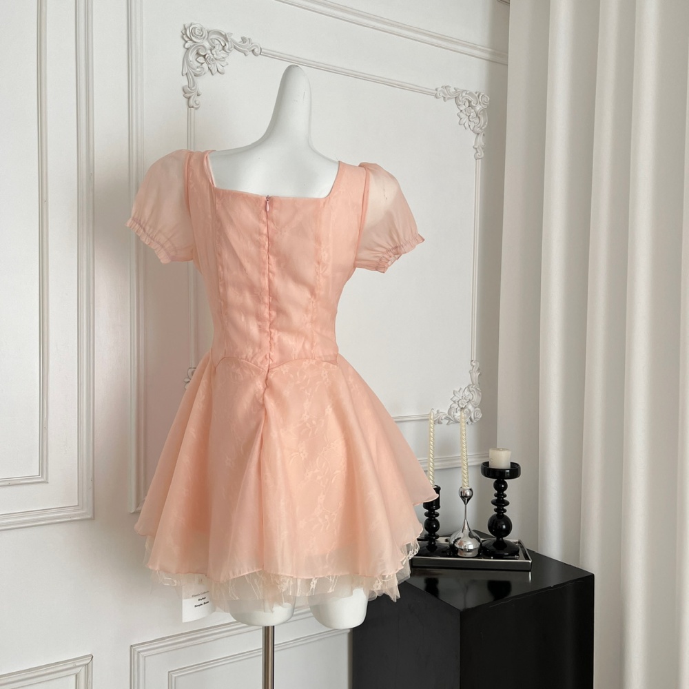 Slim thick and disorderly skirt hem lace five lady dress