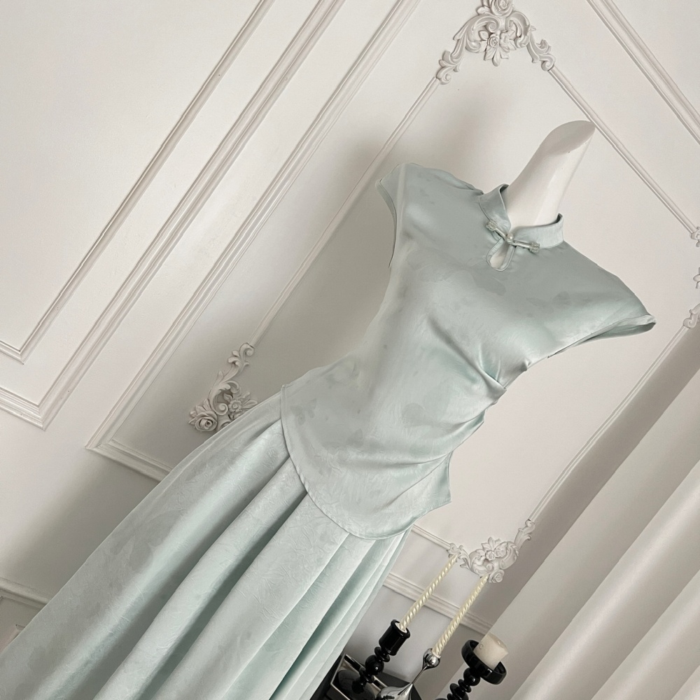 Butterfly cheongsam skirt a set for women