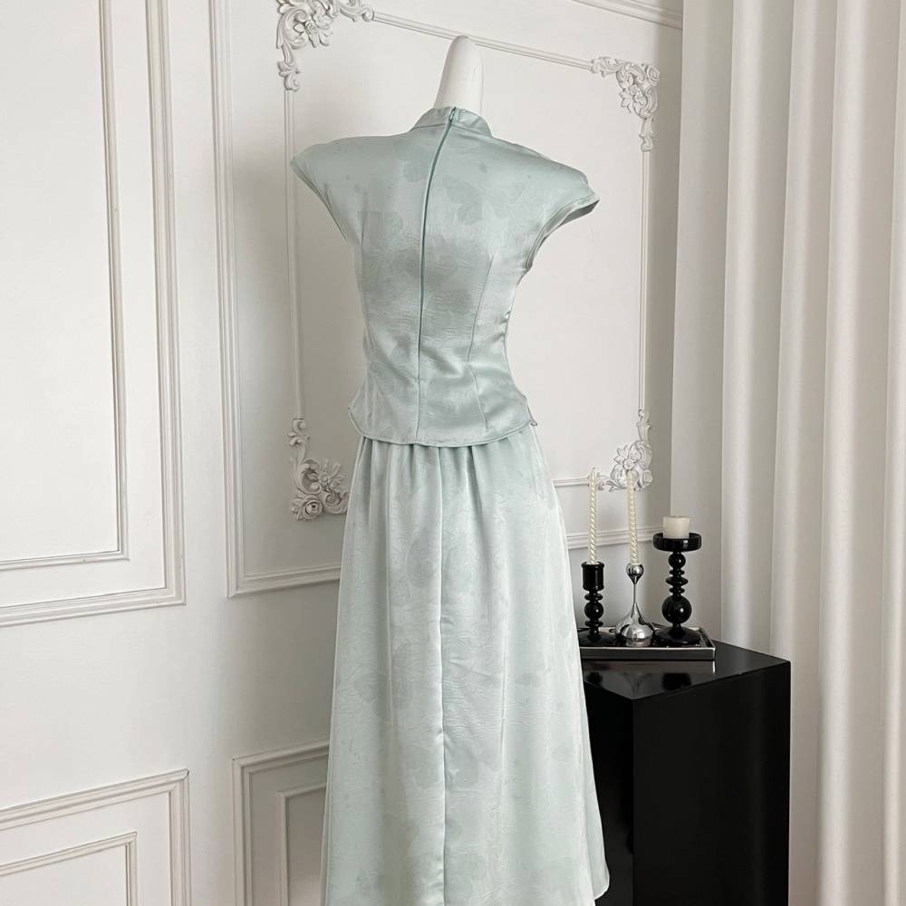 Butterfly cheongsam skirt a set for women