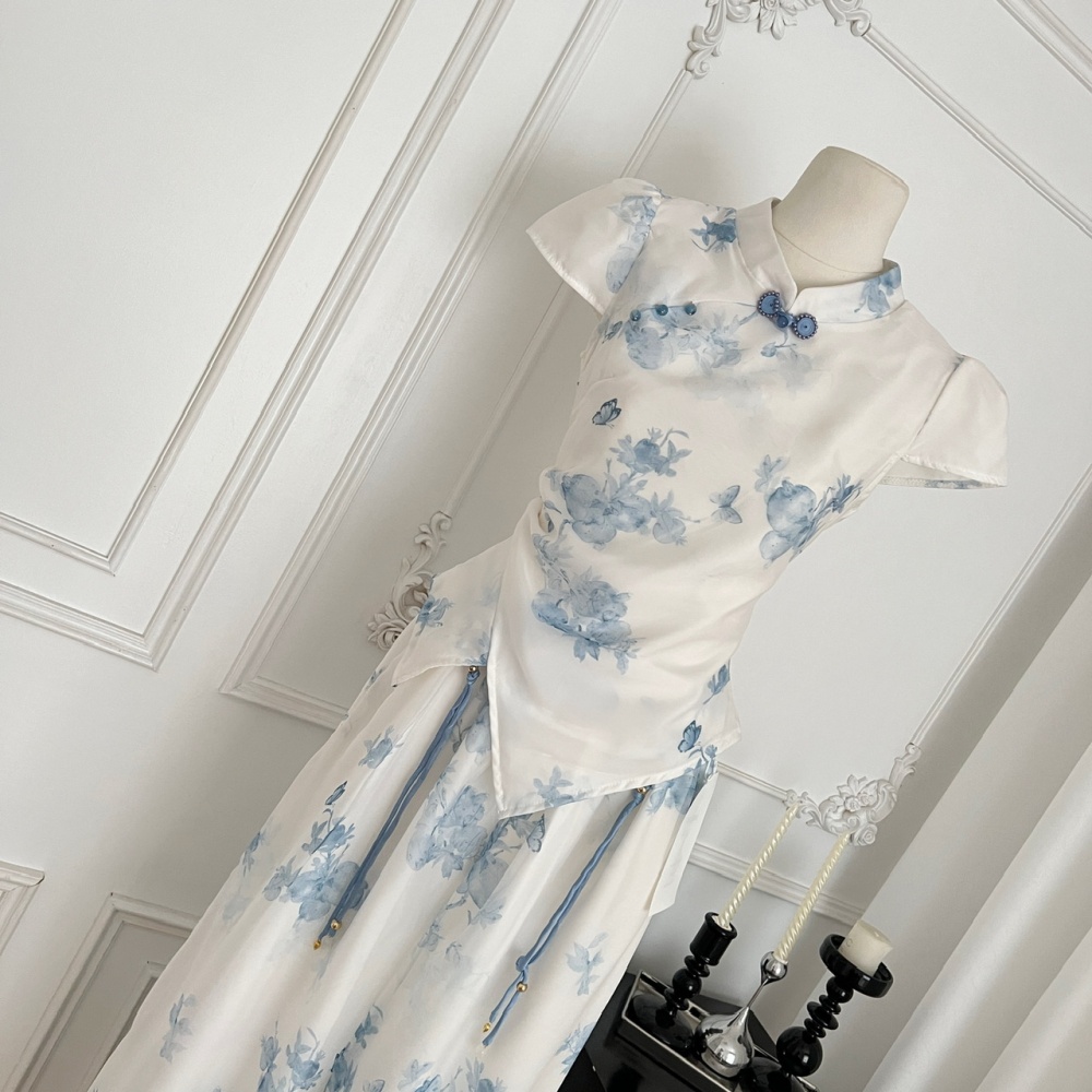 High waist tops wide leg pants 2pcs set for women