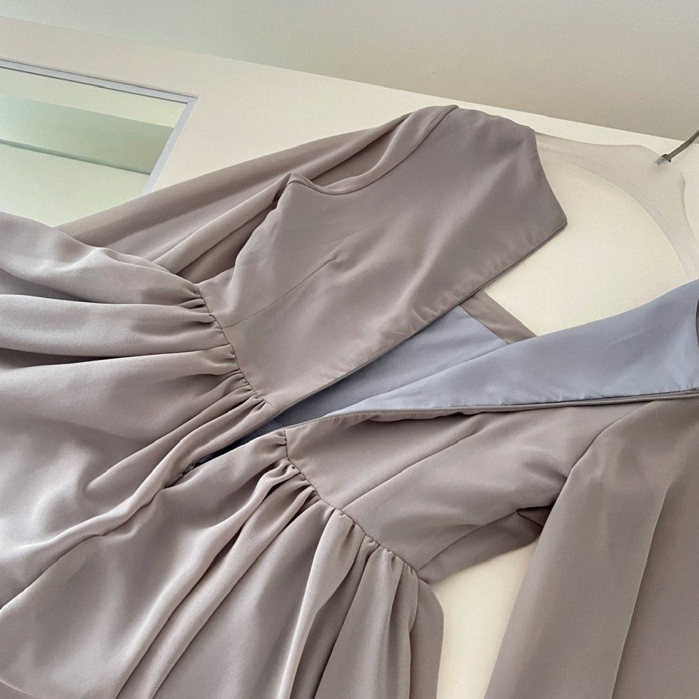 Chinese style gray Han clothing embroidered dress