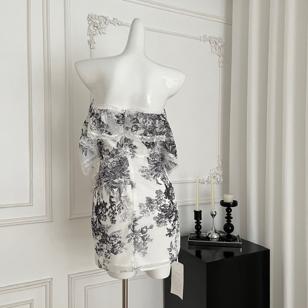 Package hip slim T-back square collar dress for women