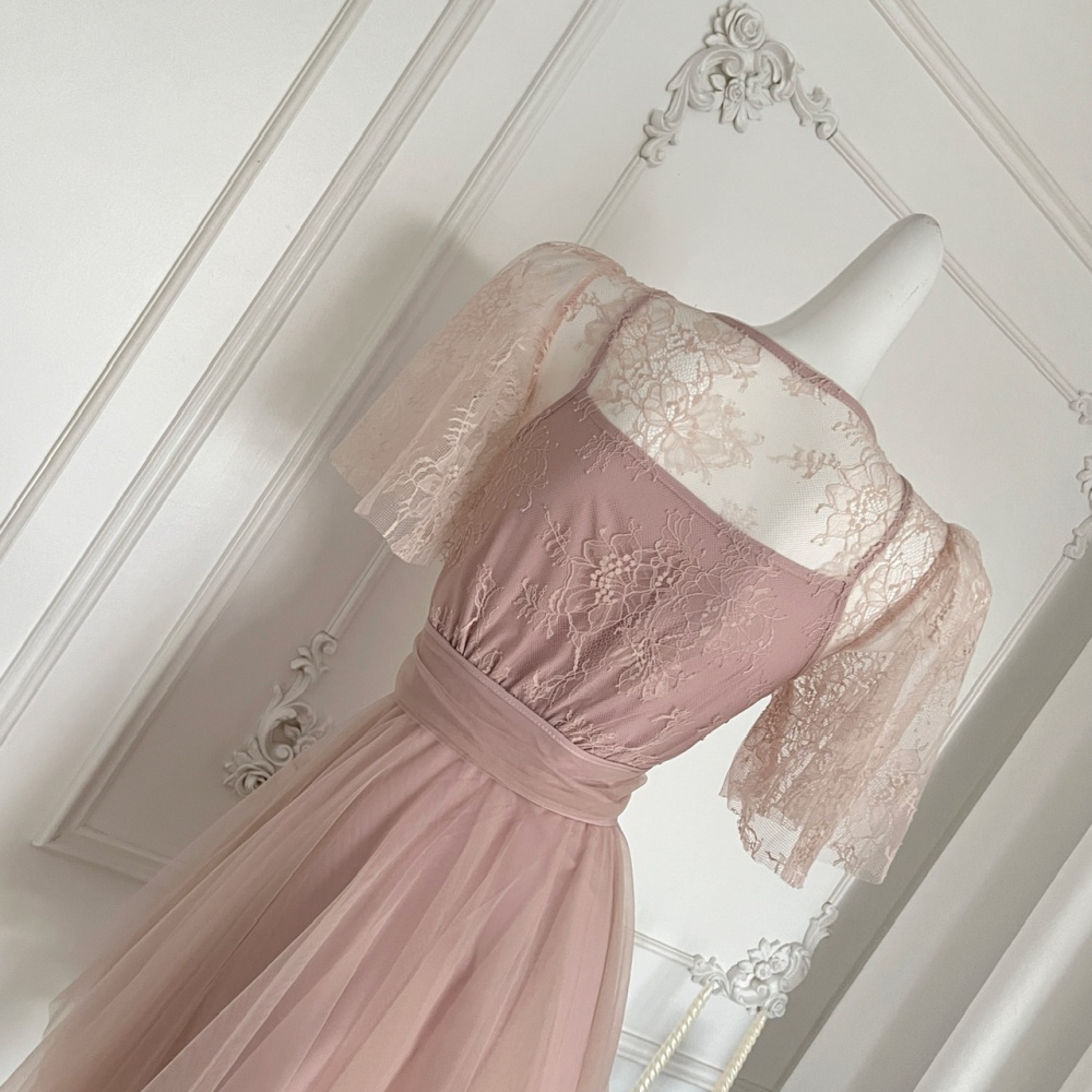V-neck slim pinched waist bow dress for women