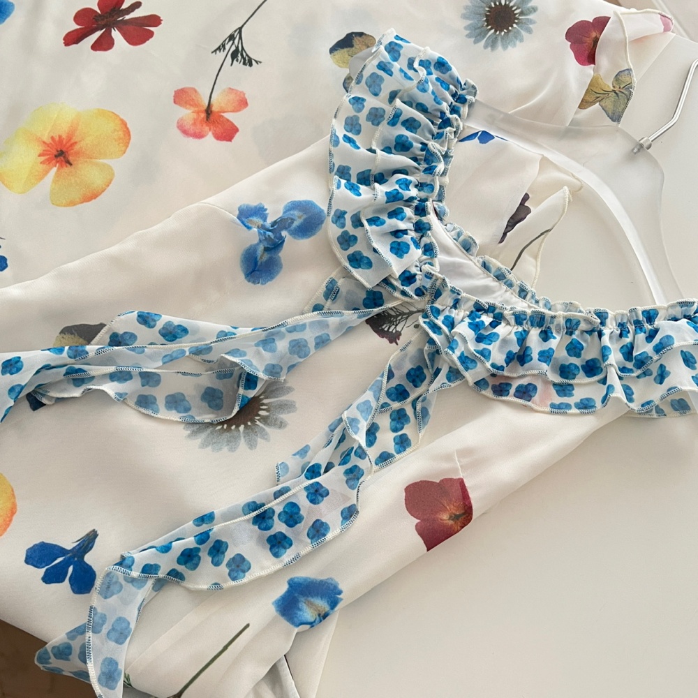 Printing sleeveless dress