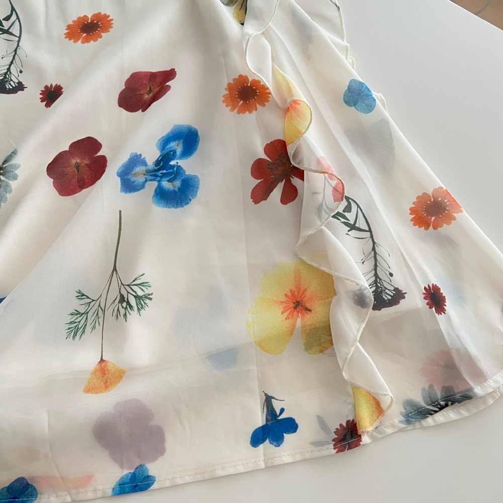Printing sleeveless dress