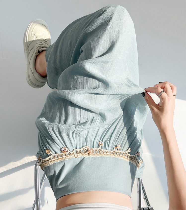 A-line high waist cotton linen big skirt skirt
