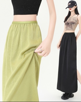 Split A-line skirt high waist one step skirt for women