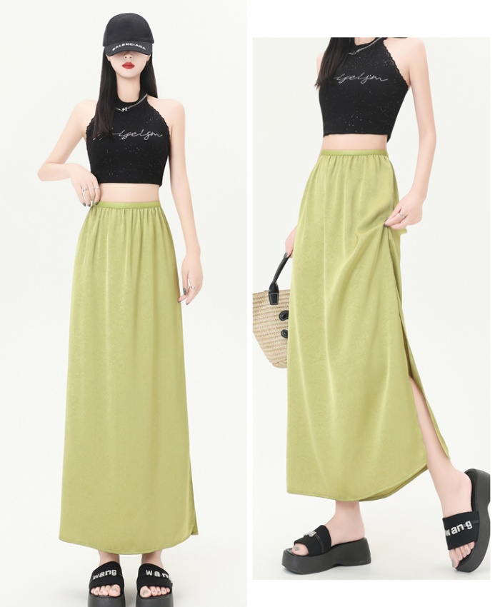 Split A-line skirt high waist one step skirt for women